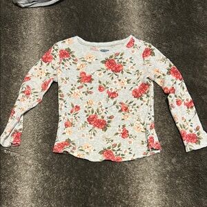 Old Navy Gray and Red Long Sleeve Tee